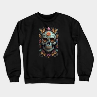 Sugar Skull Dia de los Muertos Mexican Day Of The Dead Tattoo Art Culture Punk Rock Goth Skeleton Crewneck Sweatshirt